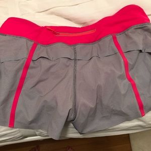 Gray and pink Lulu Lemon shorts